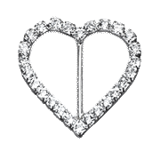 Boucles Coeur Strass Diamant Mariage Argent Transparent