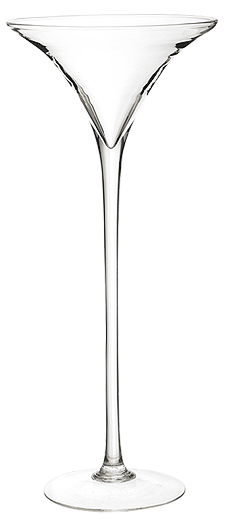 Photophore Vase Verre Martini Géant 40 cm XXL Transparent