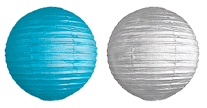 Boule lampion turquoise