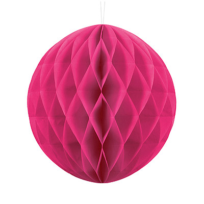 Boule Papier Alvéolé 30cm Fuchsia