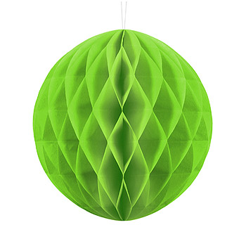 Boule Papier Alvéolée 20cm Vert Anis