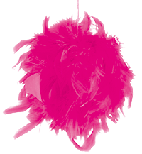 Boule Plumes Decoration Mariage 14cm Fuchsia