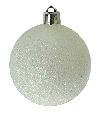 Lot de 6 Boules Blanches Boules de Neige Paillettes | Noel.