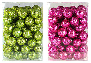 Petites Boules Pailletées Flottantes Déco Table Fuchsia Vert Anis