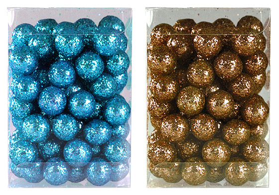 Petites Boules Pailletées Flottantes Déco Table Turquoise Chocolat