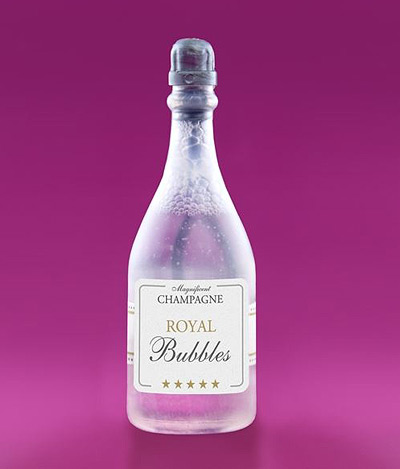 Bouteilles Champagne Bulle de Savon Gris Mariage