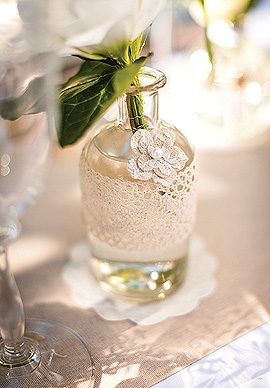 Vase Bouteille à la Mer Verre Mariage Beige - Taupe Transparent