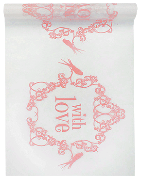 Chemin de Table Intissé With Love Blanc Rose