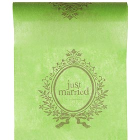 Chemin de Table Intissé Just married Vert Anis