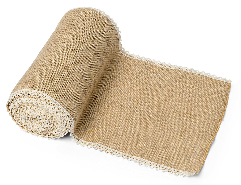 Chemin de Table en Jute Bordure Dentelle 20cm