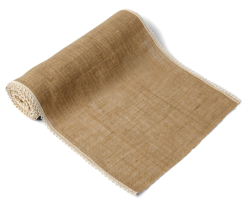 Chemin de Table en Jute Bordure Dentelle 36cm