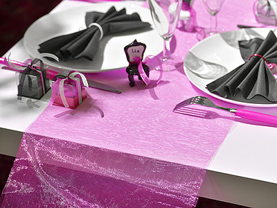 Chemin de Table Organza Uni Fuchsia