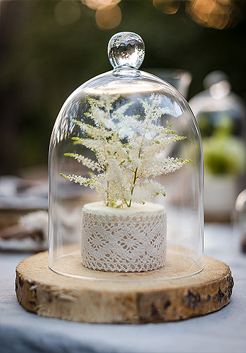 Cloche en verre décoration champêtre