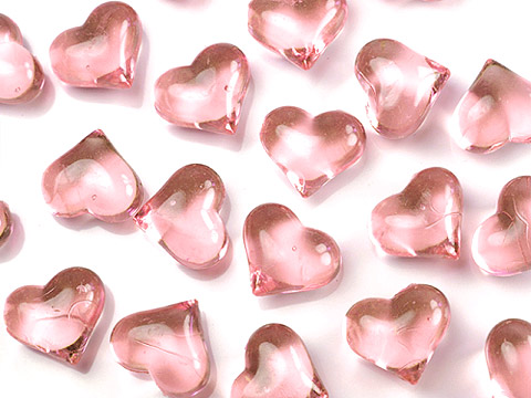 Coeurs Cristal Transparents Deco de Table Mariage Rose