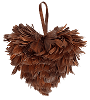 Coeur Plumes Deco Mariage 15cm Chocolat