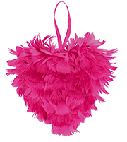 Coeur Plumes Deco Mariage 15cm Fuchsia