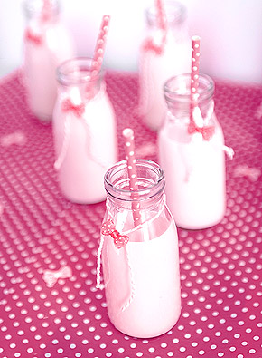 Déco Table Candy Bar Bouteilles de Lait Milkshake