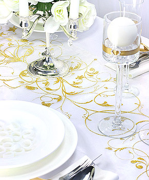 Déco de table mariage blanc et doré