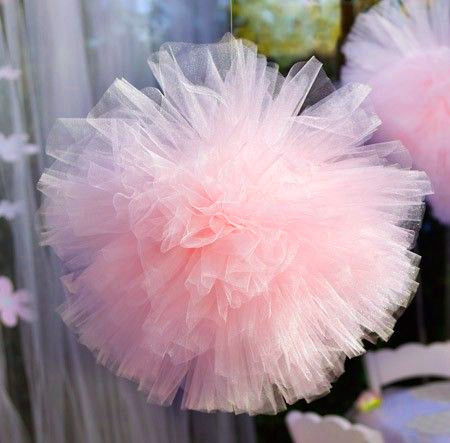 Boule Pompon Tulle Mariage