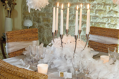 Guirlande boa plume blanc, Décorations de Noël