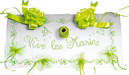 Kit Décoration de Voiture Mariage Vert Anis