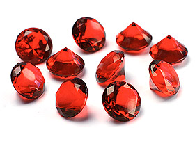 10 Diamants Transparents Déco Table 2cm Bordeaux
