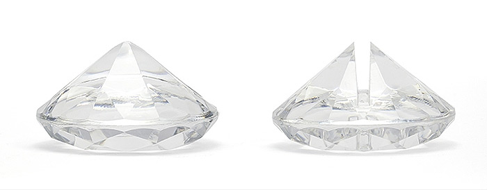 Marque-place diamant transparent