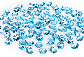 100 Petits Diamants Transparents Décoration Table Mariage Turquoise