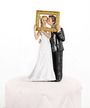 Figurine Mariage Cadre Doré