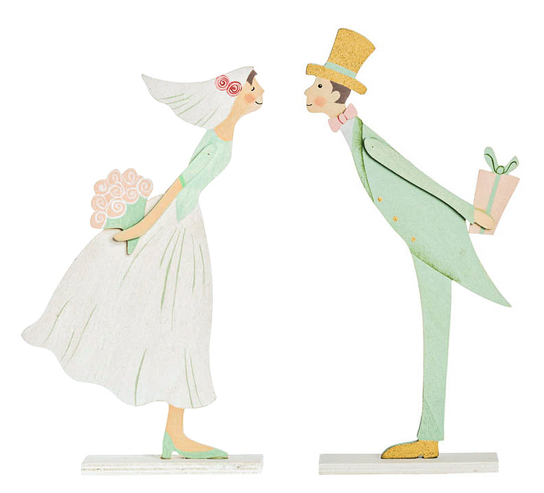 Figurines Mariage en Bois French Kiss