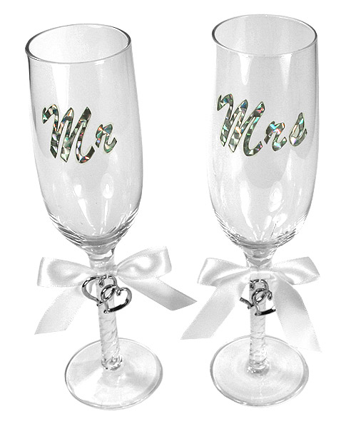 Flutes à Champagne Mr and Mrs Mariage
