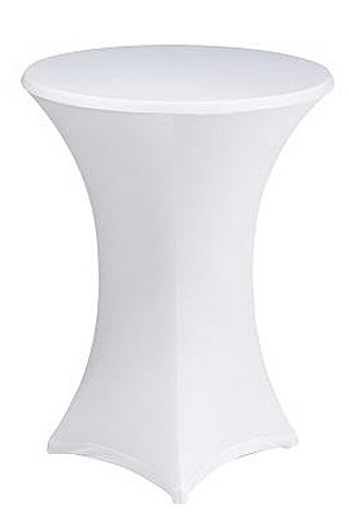 Housse Extensible Blanc Table Cocktail