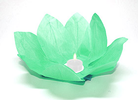 Lanterne flottante lotus Thai verte