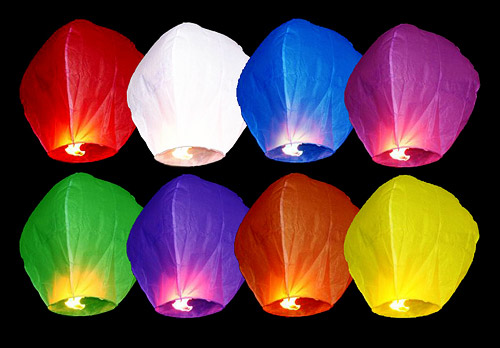 Lanternes Volantes Sky Lantern Multicolor pas cher