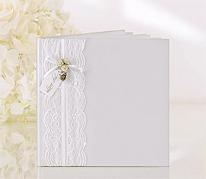 Livre d'Or Mariage Blanc Dentelle Blanche