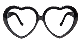 Lunettes Noire Coeur sans Verres