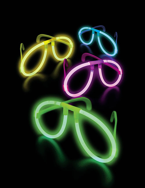 Lunettes Fluo lumineuses Coeur Jaune