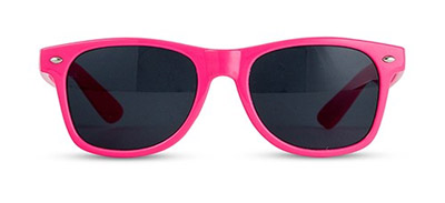 Lunettes de soleil cadeau invité fuchsia