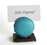 Macarons Turquoise Porte Noms Mariage x12