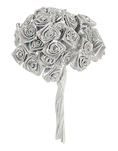 24 Mini Roses Ourlées Décoration Mariage Gris