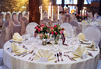 Nappe ronde blanche mariage