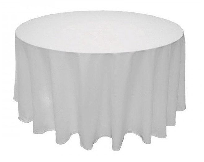 Nappe Ronde Blanche 1er prix Tissu Polyester 3m