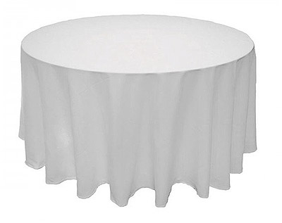 Nappe ronde blanche tissu 3m