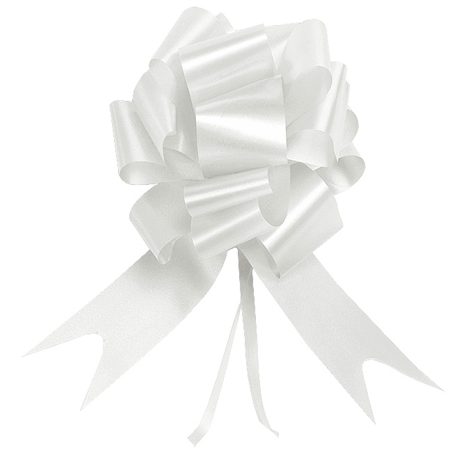 50 Nœuds Cadeaux Blancs Avec Fil Métallique - Pour Décoration Voiture Mariage, Boîtes à Champagne, Cadeaux