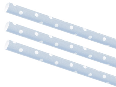 Pailles Candy Bar à Pois Blancs x24