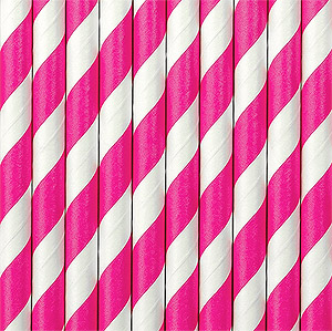 Pailles rayures fuchsia Candy Bar