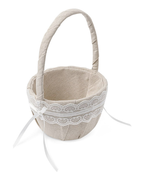 Panier Champêtre Lin et Dentelle