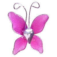 Petit Papillon Strass Décoration Mariage Fuchsia