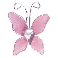 Petit Papillon Strass Décoration Mariage Rose