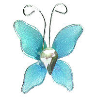 Petit Papillon Strass Décoration Mariage Turquoise